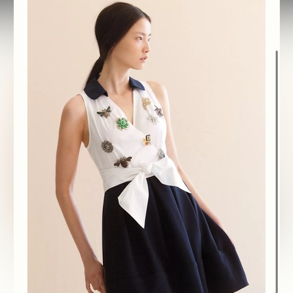 Leifnotes Anthropologie Daytripper Dress navy and white size 10 - Picture 3 of 11